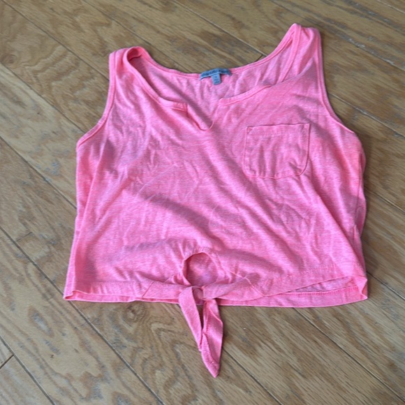 Charlotte Russe Tops - Charlotte Russe Pink Sleeveless Tie-Front Crop Top - Size Small - Used